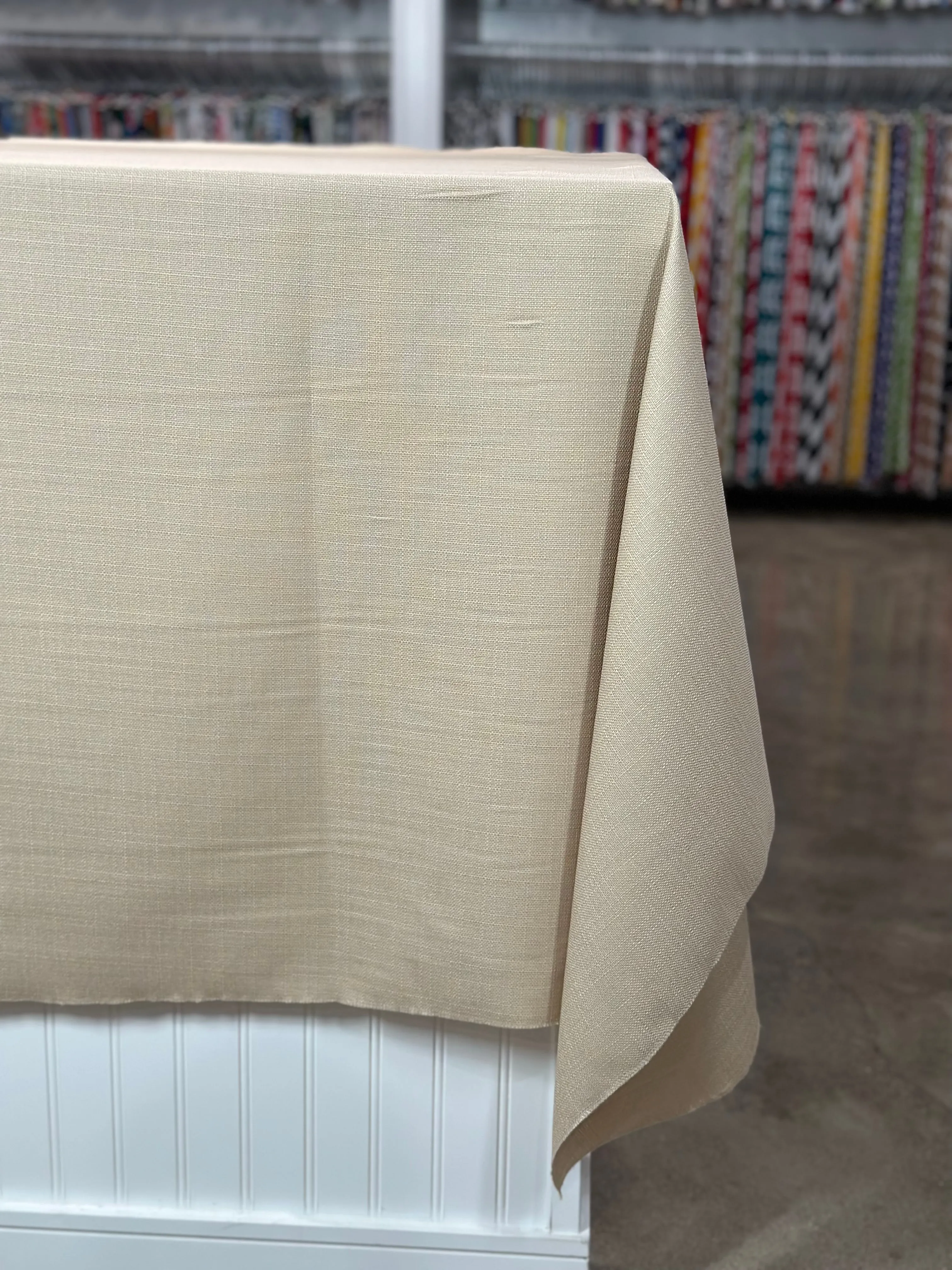 1pc - Rustic Linen Table Linen 90"X156" Banquet - Wheat