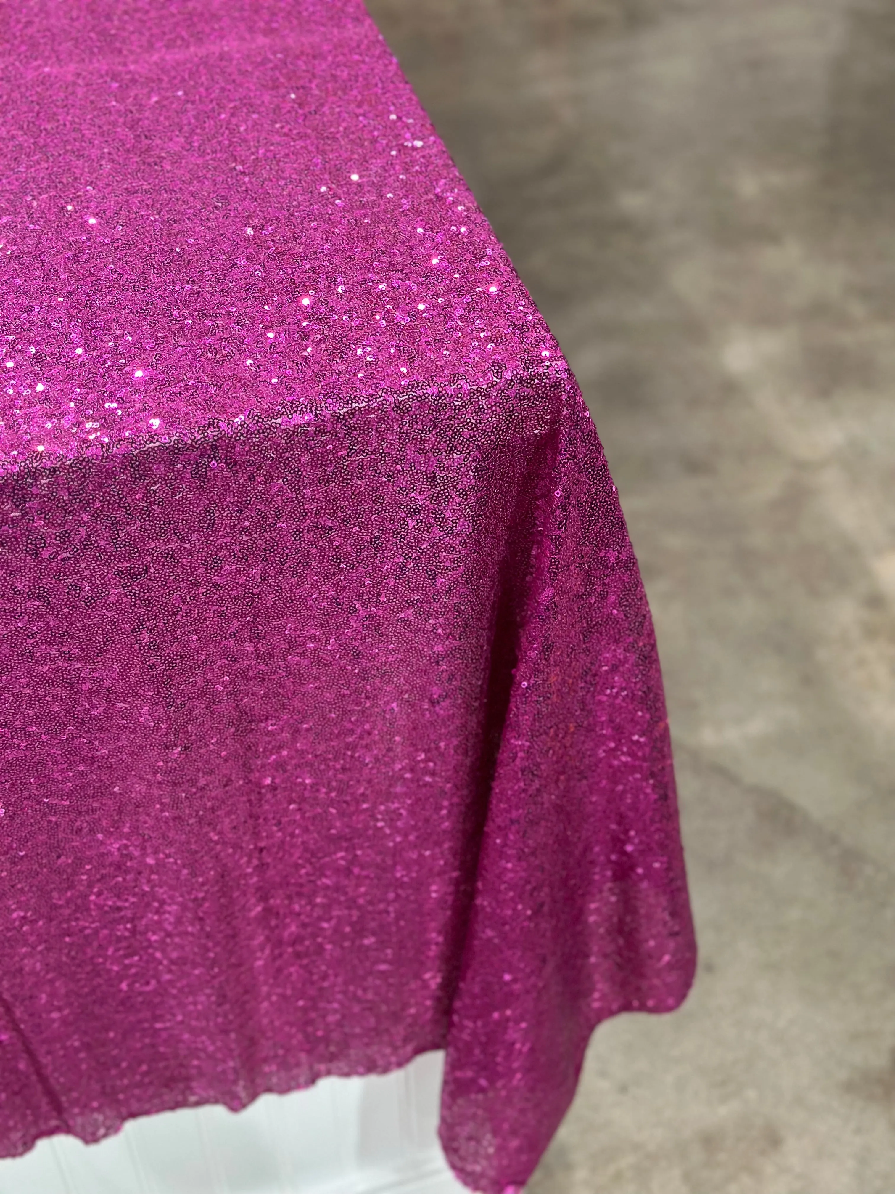 2pcs - Glitz Sequins Table Linen 90"x156" Banquet - Fuchsia