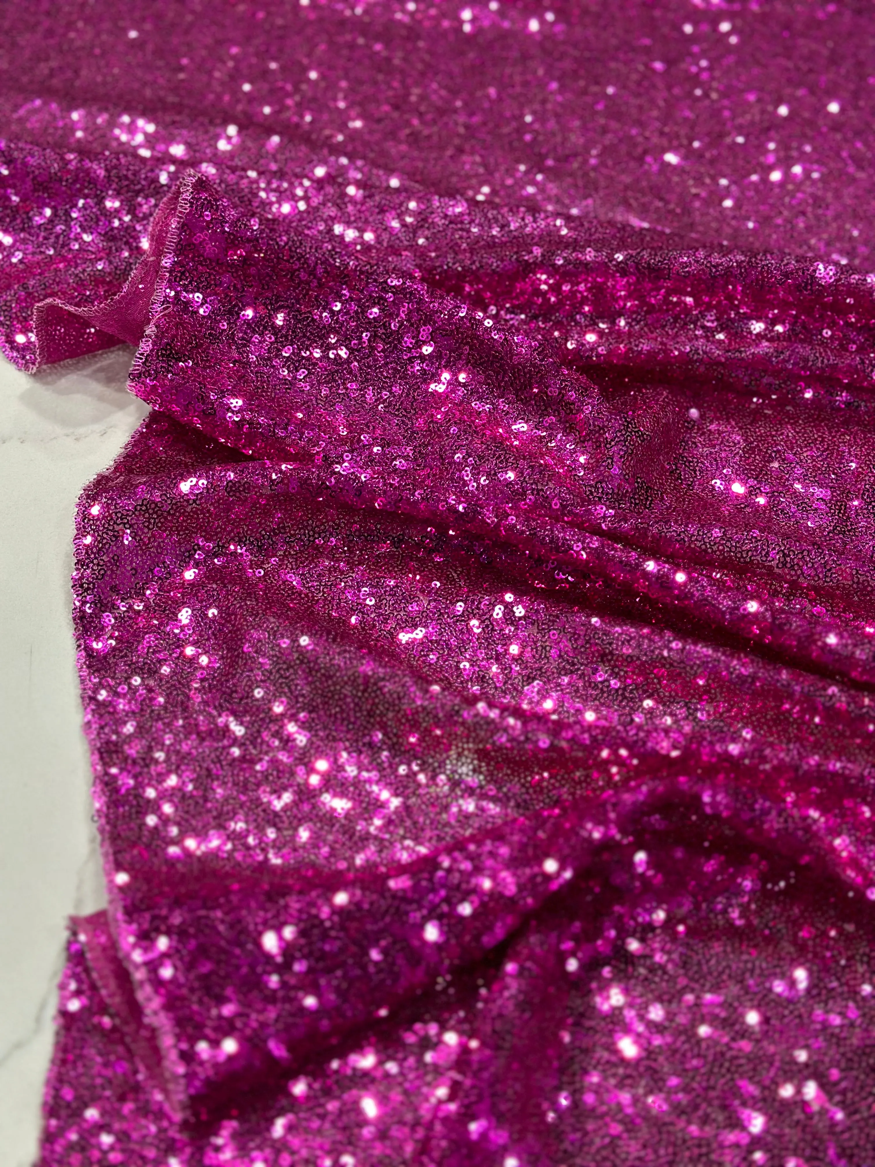 2pcs - Glitz Sequins Table Linen 90"x156" Banquet - Fuchsia