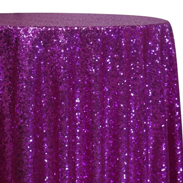 2pcs - Glitz Sequins Table Linen 90"x156" Banquet - Fuchsia