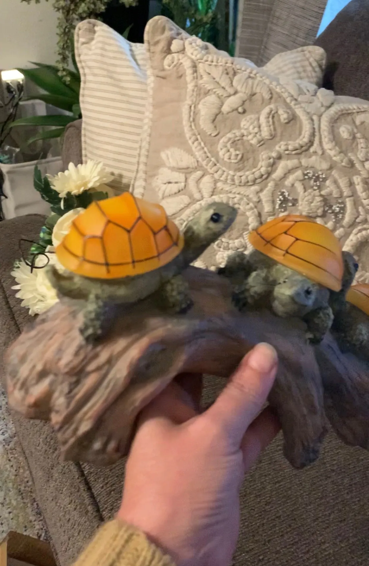 3 Turtles on a Log - Solar Lights Outdoor Garden Decor, Lawn Ornaments Solar Powered Outdoor #ns23 _mkpt