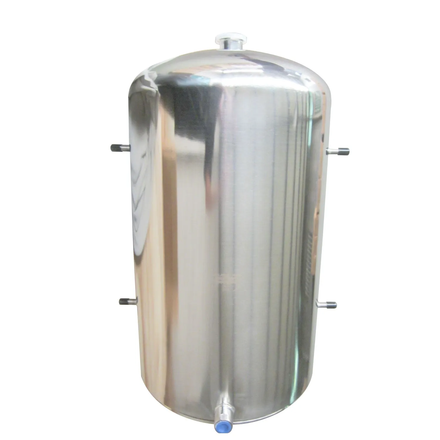 45 L Jacketed Vessel Base Container 12'' Tri Clamp, 24" Tall w/ 1.5" Tri Clamp Round Base