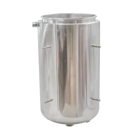 45 L Jacketed Vessel Base Container 12'' Tri Clamp, 24" Tall w/ 1.5" Tri Clamp Round Base