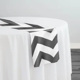 5pcs - Chevron Print (Lamour) Table Runner 14"x108" - Charcoal and White