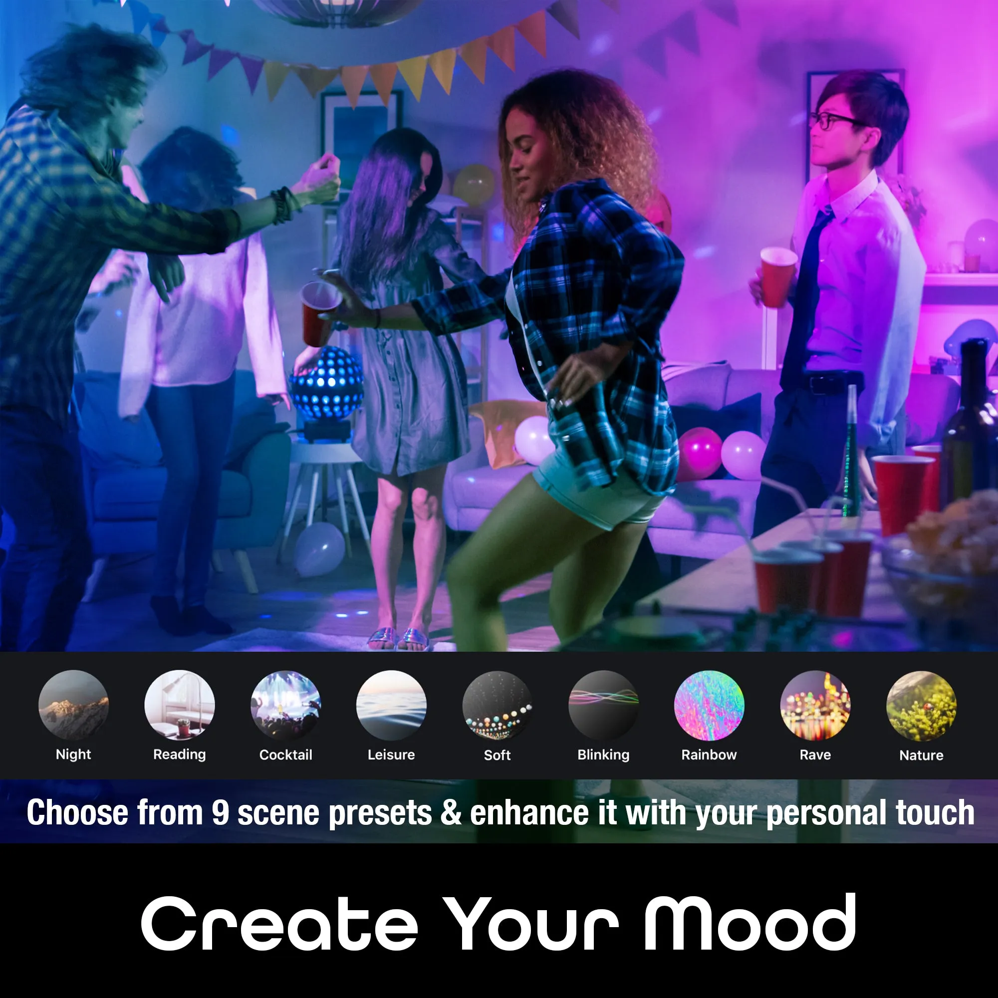 Geeni Prisma E12/B11 Smart Bulb - Multicolor and Tunable White (4-Pack)