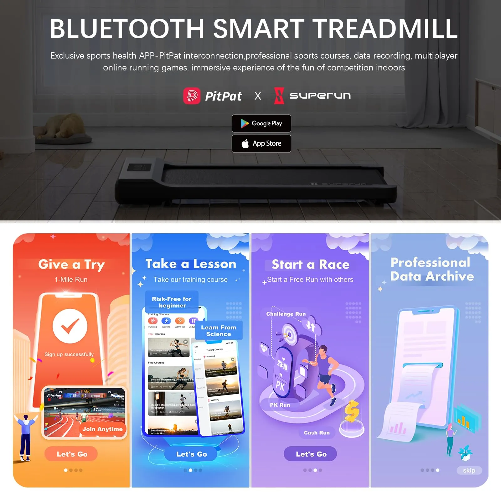 SupeRun Walking Pad, Under Desk Treadmill, 3 in 1 Portable Treadmill with Remote Control LED Display, 2.5 HP Quiet Walking Jogging Machine for Office Home Use, 300 Lbs Capacity