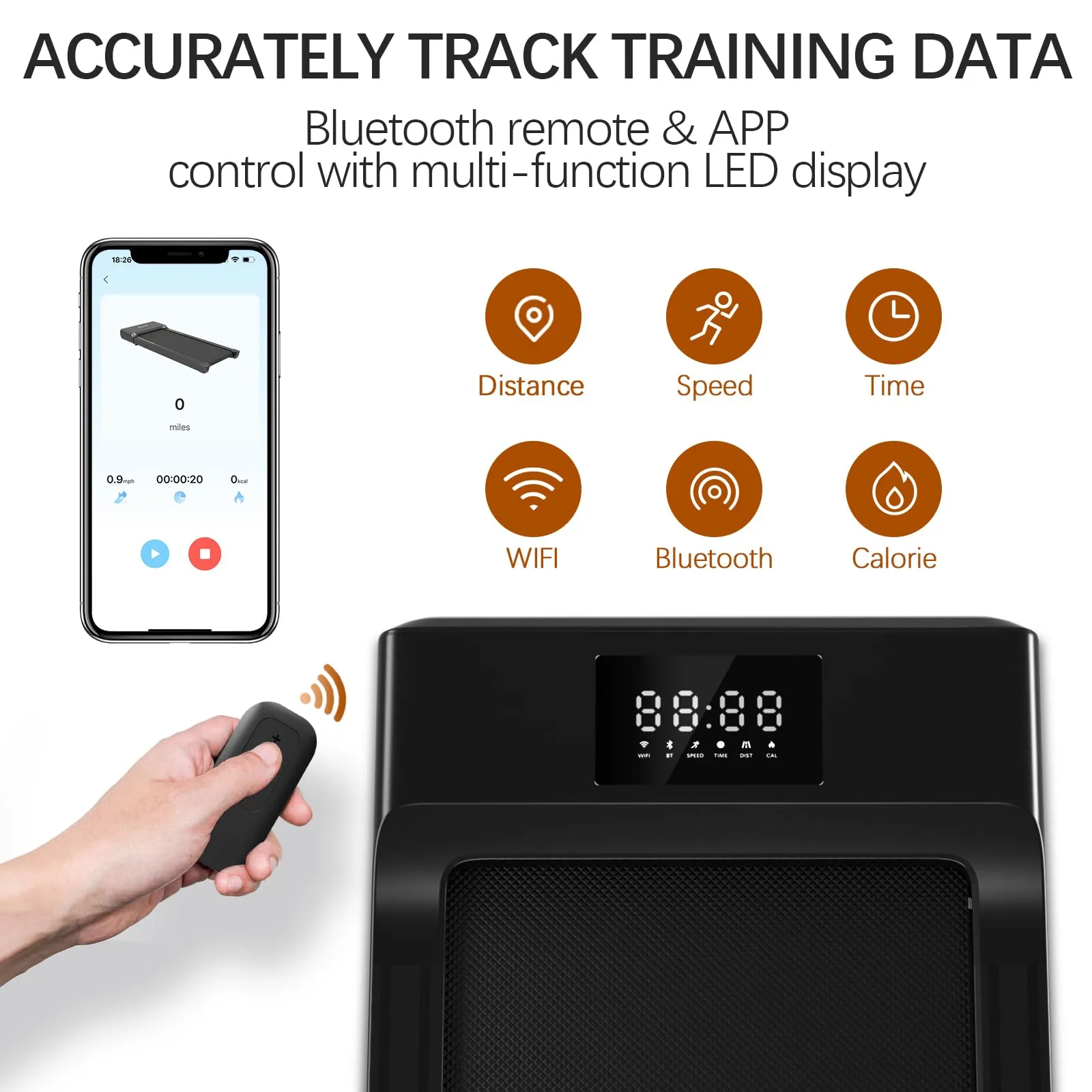 SupeRun Walking Pad, Under Desk Treadmill, 3 in 1 Portable Treadmill with Remote Control LED Display, 2.5 HP Quiet Walking Jogging Machine for Office Home Use, 300 Lbs Capacity