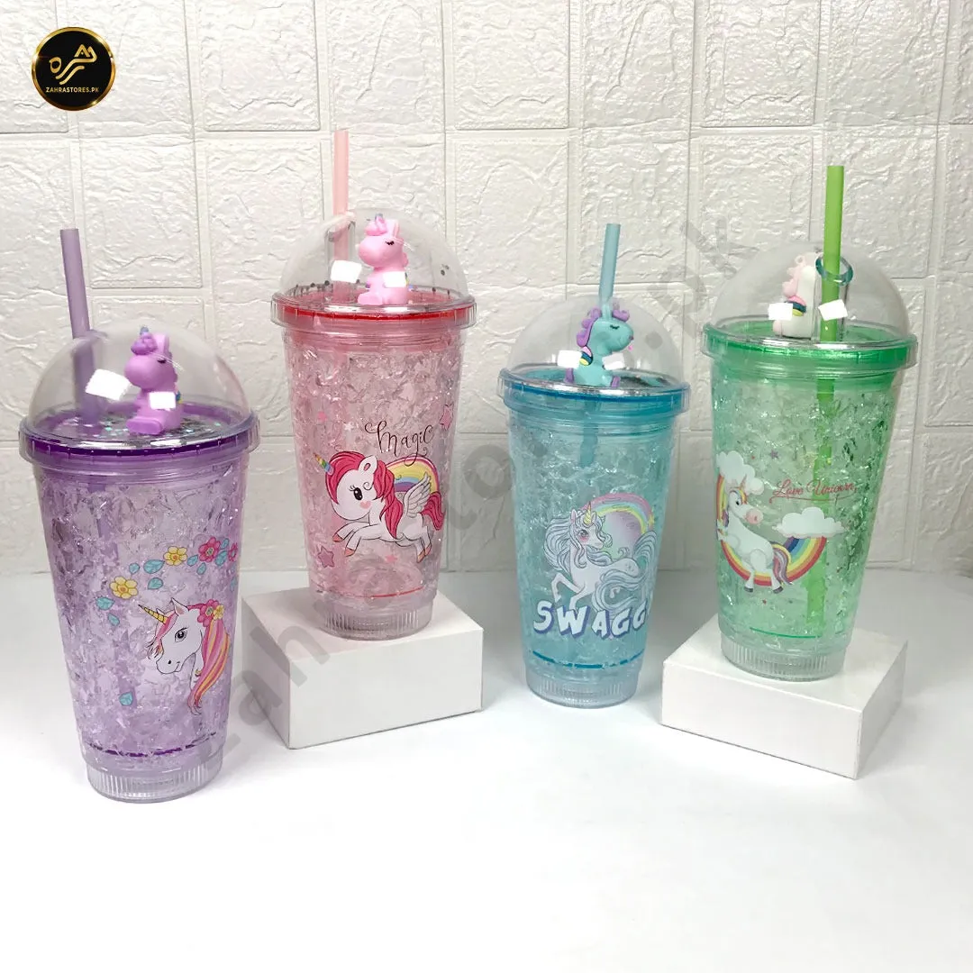 Unicorn Drinking Cup with Straw and Lid