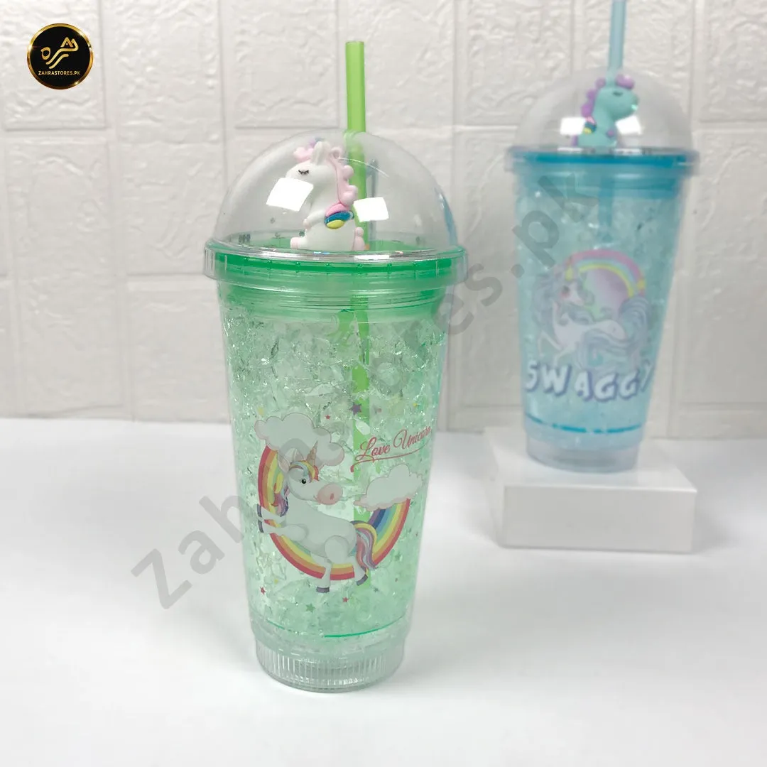 Unicorn Drinking Cup with Straw and Lid